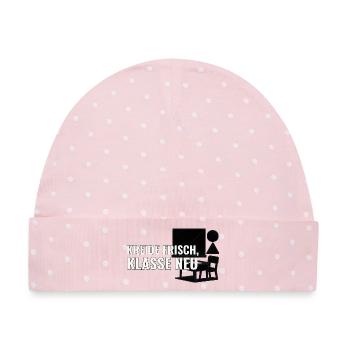 Geschenk für Lehrkräfte zum Start an neuer Schule - Baby Premium Organic Mütze - Rosa/Weiße Punkte - Vorne