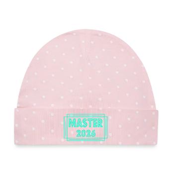 Studium Abschluss 2026 Master - Baby Premium Organic Mütze - Rosa/Weiße Punkte - Vorne