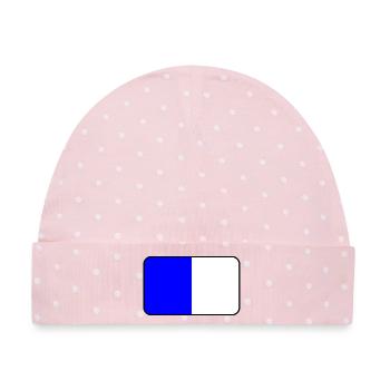 Spa-Flaggenemblem - Baby Premium Organic Mütze - Rosa/Weiße Punkte - Vorne