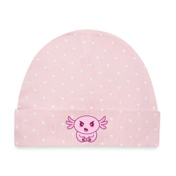 Gamer zocken spielen daddeln Zocker gaming Axolotl - Baby Premium Organic Mütze - Rosa/Weiße Punkte - Vorne