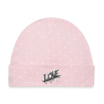 Love Stones - Baby Premium Organic Mütze - Rosa/Weiße Punkte - Vorne