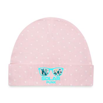 Solarpunk Vision - Baby Premium Organic Mütze - Rosa/Weiße Punkte - Vorne