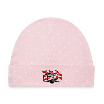 Wè Nun Bout - Baby Premium Organic Mütze - Rosa/Weiße Punkte - Vorne