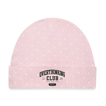 Overthinking Club - Baby Premium Organic Mütze - Rosa/Weiße Punkte - Vorne