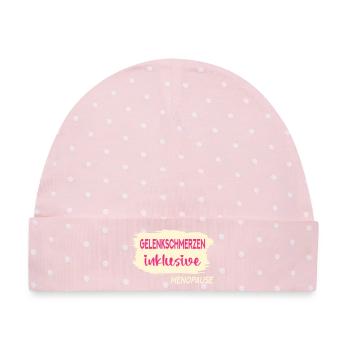 GELENKSCHMERZEN WECHSELJAHRE MENOPAUSE - Baby Premium Organic Mütze - Rosa/Weiße Punkte - Vorne
