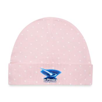 Alles ist Relativ – In Physics Design - Baby Premium Organic Mütze - Rosa/Weiße Punkte - Vorne