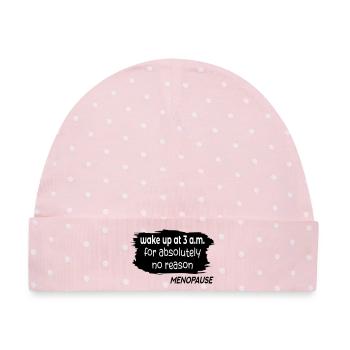 Schlaflose Frauen in den Wechseljahren - Baby Premium Organic Mütze - Rosa/Weiße Punkte - Vorne