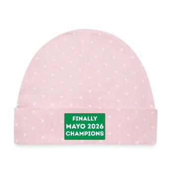 Mayo Champions 2026 - Baby Premium Organic Mütze - Rosa/Weiße Punkte - Vorne