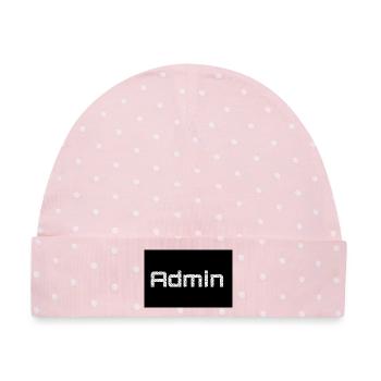 ADMIN Whitewords/Blackbackround - Baby Premium Organic Mütze - Rosa/Weiße Punkte - Vorne