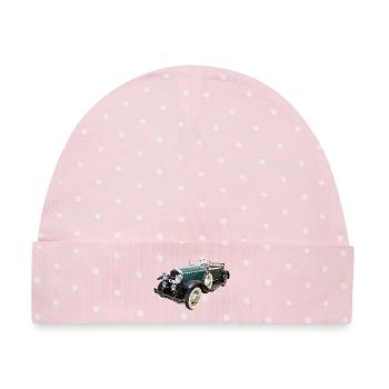 Historisches Auto - Baby Premium Organic Mütze - Rosa/Weiße Punkte - Vorne