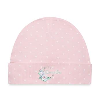 Für Cornelia - Baby Premium Organic Mütze - Rosa/Weiße Punkte - Vorne