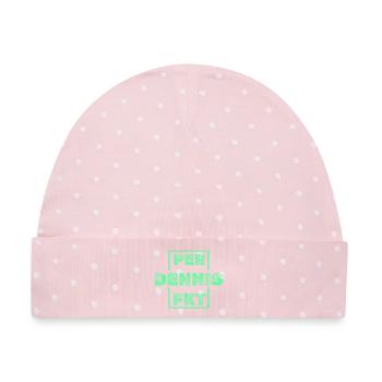 Dennis - Baby Premium Organic Mütze - Rosa/Weiße Punkte - Vorne