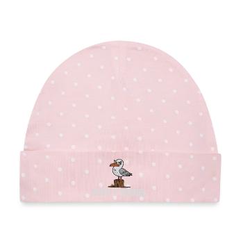  Hold The Sabbel Möwe Norddeutsch Plattdeutsch - Baby Premium Organic Mütze - Rosa/Weiße Punkte - Vorne