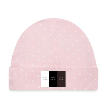 coffee. then life. – Minimalist Kontrast - Baby Premium Organic Mütze - Rosa/Weiße Punkte - Vorne