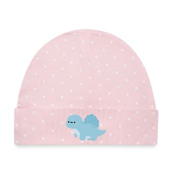 Spinosaurus Nelly - Baby Premium Organic Mütze - Rosa/Weiße Punkte - Vorne