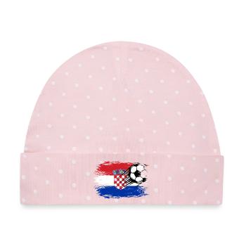 Kroatien Flagge - Baby Premium Organic Mütze - Rosa/Weiße Punkte - Vorne