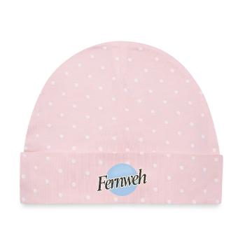 Fernweh V2 - Baby Premium Organic Mütze - Rosa/Weiße Punkte - Vorne