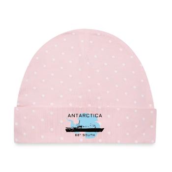 Antarktika Expedition 68°S - Baby Premium Organic Mütze - Rosa/Weiße Punkte - Vorne