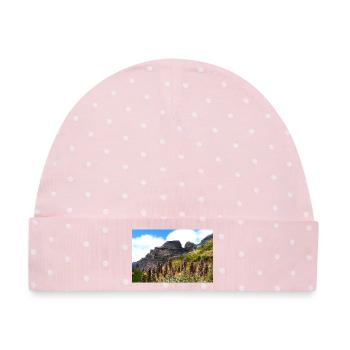 Mountains on Madeira - Baby Premium Organic Mütze - Rosa/Weiße Punkte - Vorne