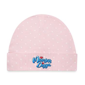 Moinsen Digga Herzdesign - Baby Premium Organic Mütze - Rosa/Weiße Punkte - Vorne