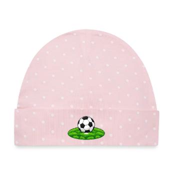 Fußball-Strafpunkt - Baby Premium Organic Mütze - Rosa/Weiße Punkte - Vorne