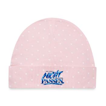 Ich muss nicht für jeden passen – Selbstliebe  - Baby Premium Organic Mütze - Rosa/Weiße Punkte - Vorne