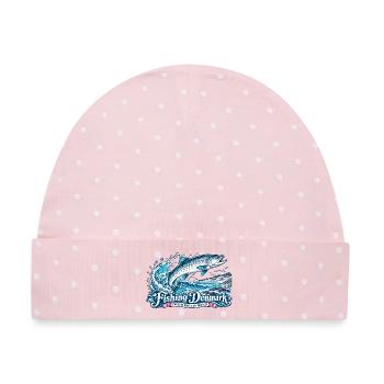 Dänemark Fischerei Wellen-Logo - Baby Premium Organic Mütze - Rosa/Weiße Punkte - Vorne