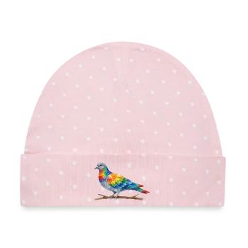 Regenbogenvogel - Baby Premium Organic Mütze - Rosa/Weiße Punkte - Vorne