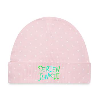NERDY forever - Serienjunkie - Baby Premium Organic Mütze - Rosa/Weiße Punkte - Vorne
