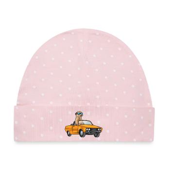 Erdmännchen Auto - Baby Premium Organic Mütze - Rosa/Weiße Punkte - Vorne