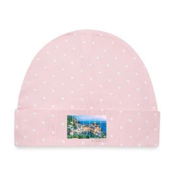 Vernazza Cinque Terre in La Spezia Retro Italien - Baby Premium Organic Mütze - Rosa/Weiße Punkte - Vorne