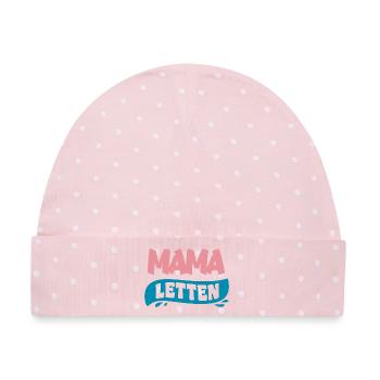 Mama Letten Badeschlappen für Mama - Baby Premium Organic Mütze - Rosa/Weiße Punkte - Vorne