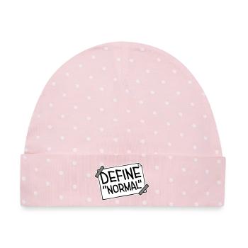 Define Normal Lustig Sarkastisch Definition Grafik - Baby Premium Organic Mütze - Rosa/Weiße Punkte - Vorne