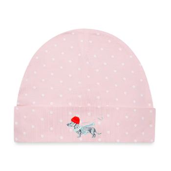 Dackel_Muetze - Baby Premium Organic Mütze - Rosa/Weiße Punkte - Vorne