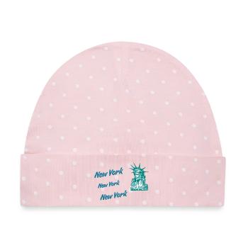 New York - Baby Premium Organic Mütze - Rosa/Weiße Punkte - Vorne