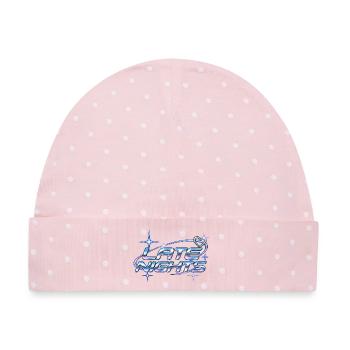 Late Nights Neon Chrome - Baby Premium Organic Mütze - Rosa/Weiße Punkte - Vorne