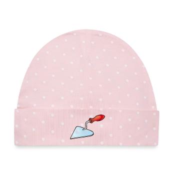 Maurerkelle | trowel - Baby Premium Organic Mütze - Rosa/Weiße Punkte - Vorne