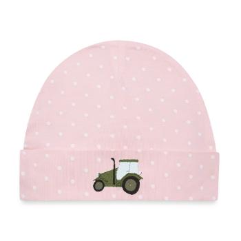 traktor oldtimer impressionismus - Baby Premium Organic Mütze - Rosa/Weiße Punkte - Vorne