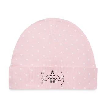 Alpha Archer Deluxe - Baby Premium Organic Mütze - Rosa/Weiße Punkte - Vorne