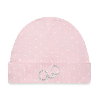 Handschellen - Baby Premium Organic Mütze - Rosa/Weiße Punkte - Vorne