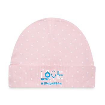 Dialyse Krankenschwester - Baby Premium Organic Mütze - Rosa/Weiße Punkte - Vorne