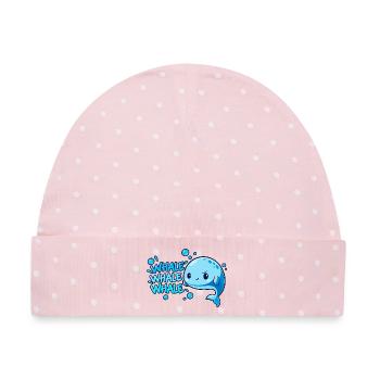 Wortspiel-Wal - Baby Premium Organic Mütze - Rosa/Weiße Punkte - Vorne