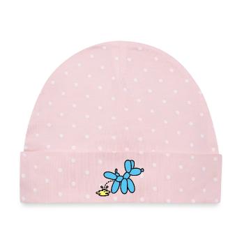 Lustige Ballontiere Ballonkünstler pinkeln Hund - Baby Premium Organic Mütze - Rosa/Weiße Punkte - Vorne