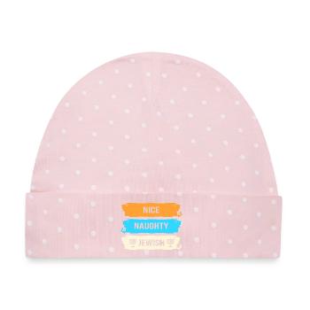Hanukkah Chanukkah Hanukah - Baby Premium Organic Mütze - Rosa/Weiße Punkte - Vorne