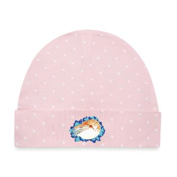 Nautilus Pompilius – Retro-Marinekunst - Baby Premium Organic Mütze - Rosa/Weiße Punkte - Vorne