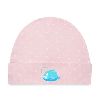 Anglerfisch - Baby Premium Organic Mütze - Rosa/Weiße Punkte - Vorne