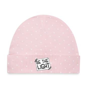 Be The Light Motivierend Positivität Spruch Logo - Baby Premium Organic Mütze - Rosa/Weiße Punkte - Vorne