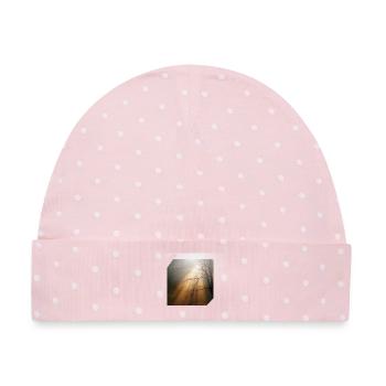 Sonnenstrahlen im Wald - Baby Premium Organic Mütze - Rosa/Weiße Punkte - Vorne