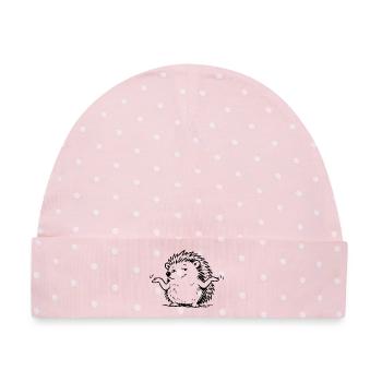 Igel Schulterzucken Geste - Baby Premium Organic Mütze - Rosa/Weiße Punkte - Vorne