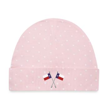 Texas-Flagge - Baby Premium Organic Mütze - Rosa/Weiße Punkte - Vorne